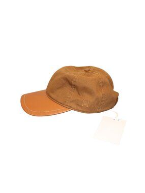 Helsa Brown Canvas & Leather Cap With Adjustable Back Strap, NWT